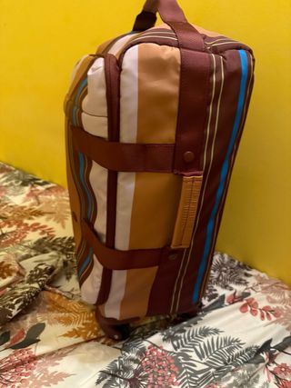 Maleta viaje marrón multicolor