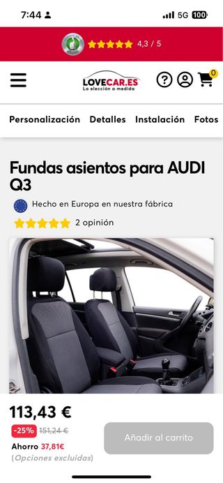 Fundas asientos Audi Q3