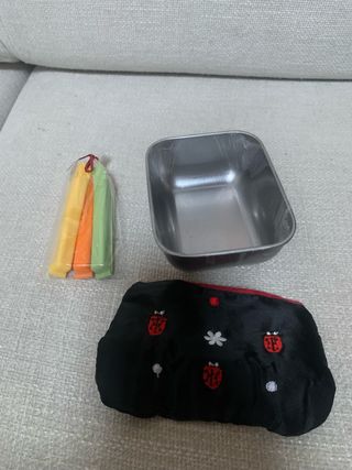 Set da viaggio: ciotola, mollette & portaoggetti