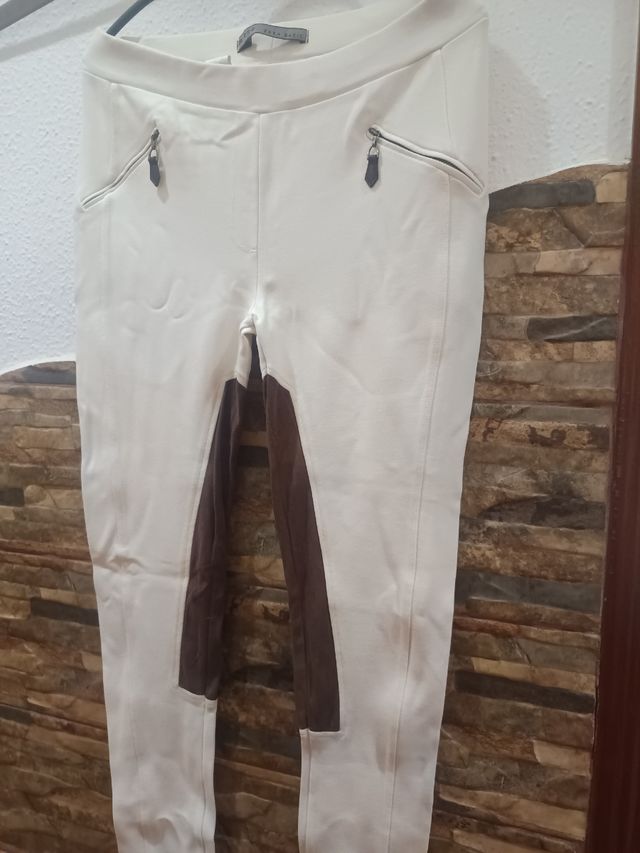 Leggings ecuestres marrones y blancos