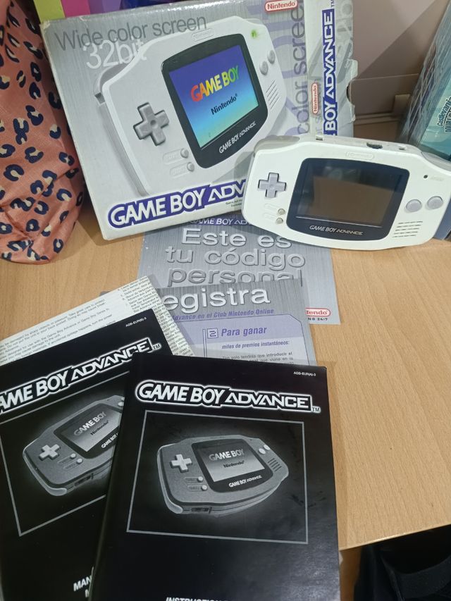 Lote-Game Boy Advance 32-bit Blanco y juegos