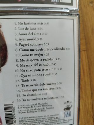 Rocío Dúrcal - 2 CDs RANCHERAS,BOLEROS Y CANCIONES