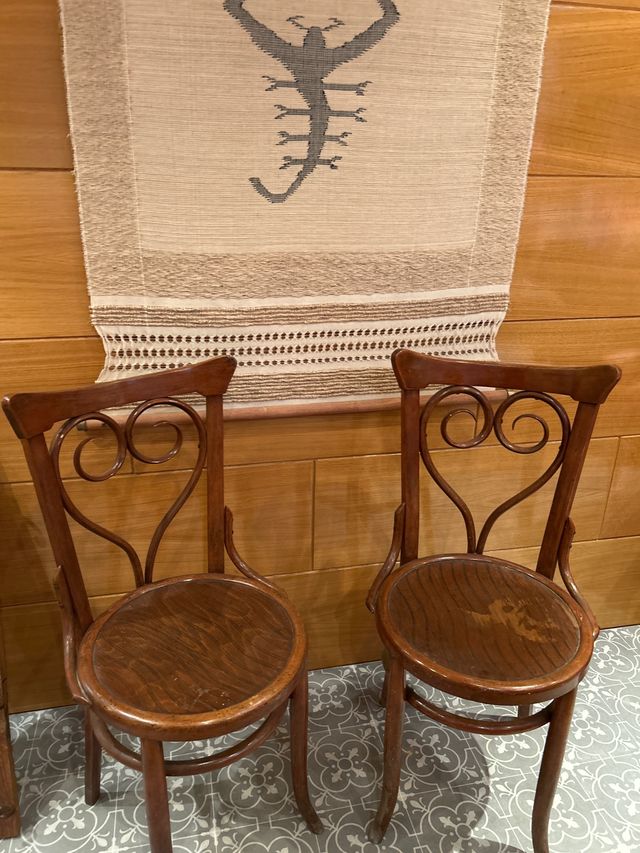 2 Sillas Madera Estilo Vintage
