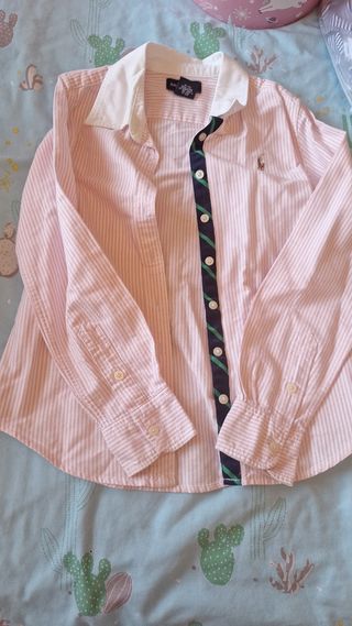 Camisa Ralph Lauren niña rosa rayas