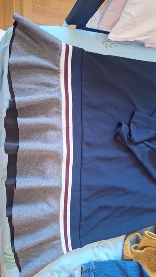Vestido Zara azul y gris