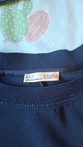 Vestido Zara azul y gris