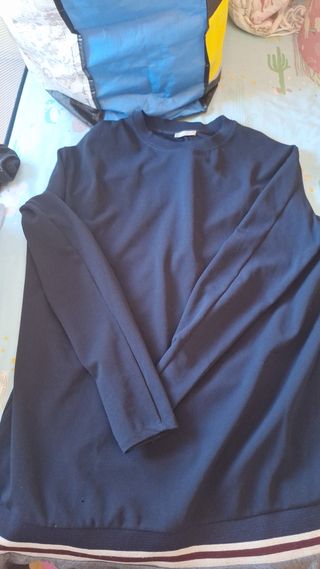 Vestido Zara azul y gris