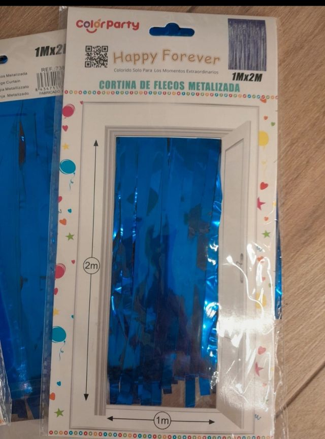 Cortinas flecos metalizadas azules - ColorParty