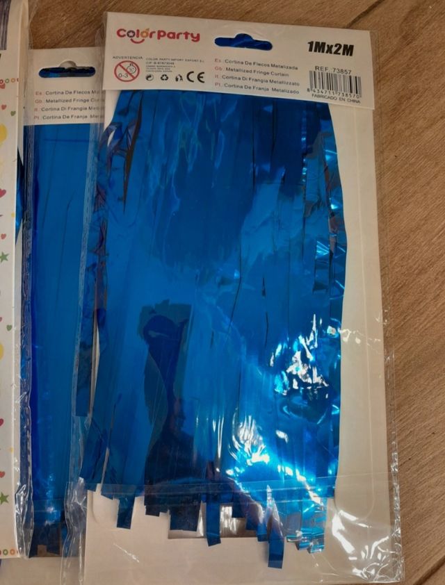 Cortinas flecos metalizadas azules - ColorParty