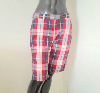 Bermuda scozzesi rossi e blu, tg. M/L donna 
