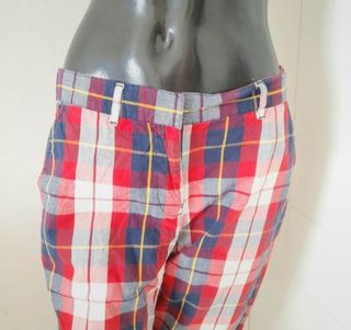 Bermuda scozzesi rossi e blu, tg. M/L donna 