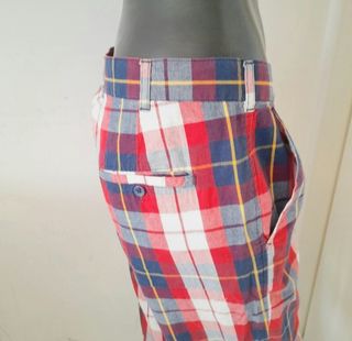 Bermuda scozzesi rossi e blu, tg. M/L donna 