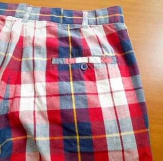 Bermuda scozzesi rossi e blu, tg. M/L donna 