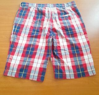 Bermuda scozzesi rossi e blu, tg. M/L donna 