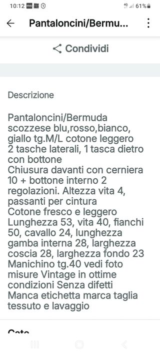 Bermuda scozzesi rossi e blu, tg. M/L donna 
