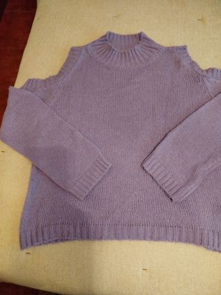 Jersey morado hombros descubiertos