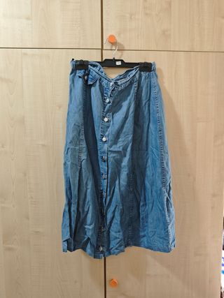 Falda vaquera larga azul