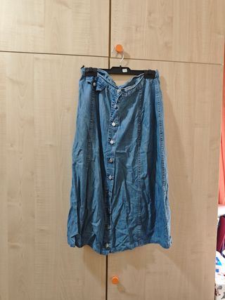 Falda vaquera larga azul