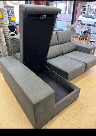Sofá chaise longue gris y beige NUEVOS