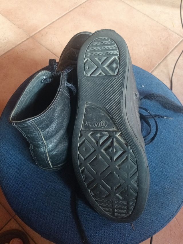 Converse botas negras cuero