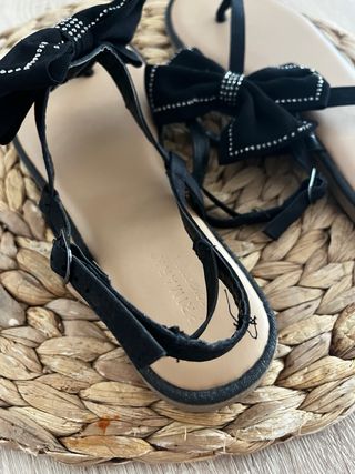 Sandalias planas negras talla 40