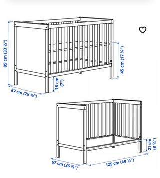 Cuna(cama)bebé blanca 60x120cm perfecto estado 