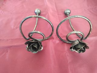 2 Finali per Tende in Metallo -dorato  Nero