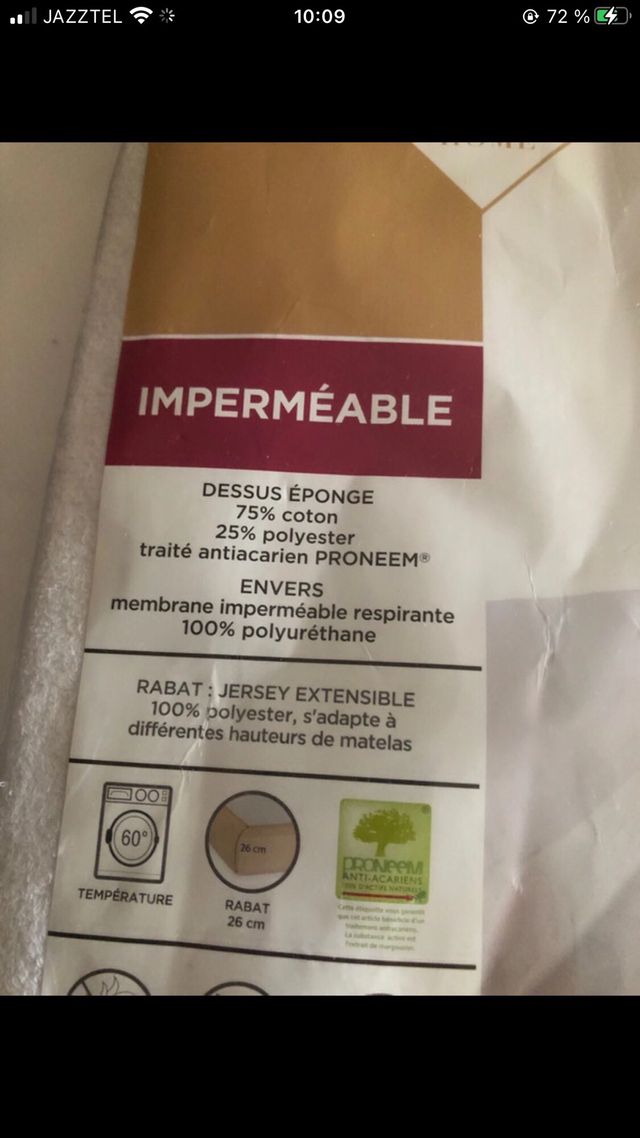 Protector colchón antiácaros 90x190