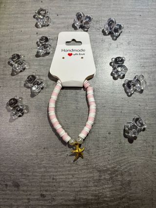 Braccialetto estivo rosa e bianco