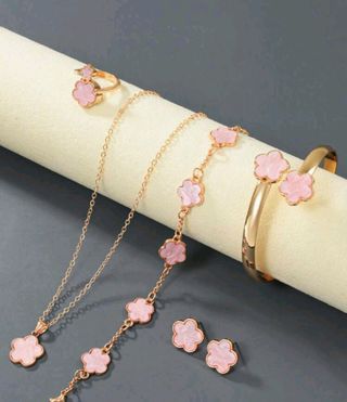 Conjunto Joyas Dorado Rosa
