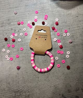 Braccialetto handmade rosa e bianco