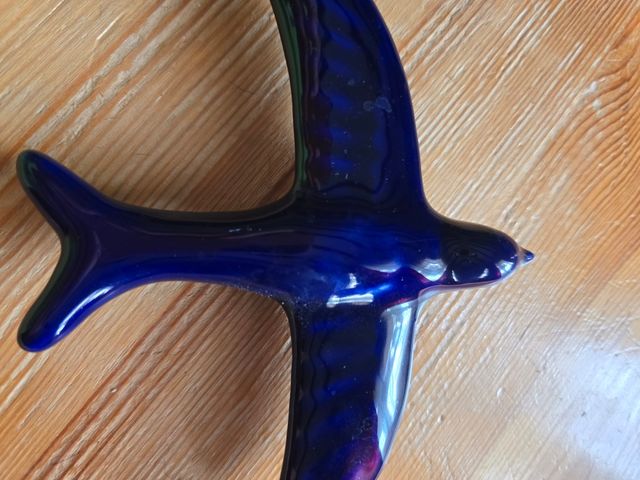 Golondrina azul cerámica