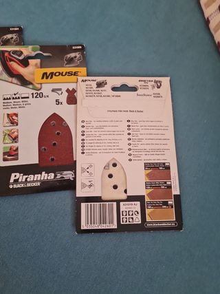 5x hojas de lija Piranha Mouse