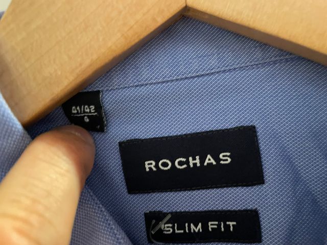 Camisa Rochas Slim Fit Azul - 41/42