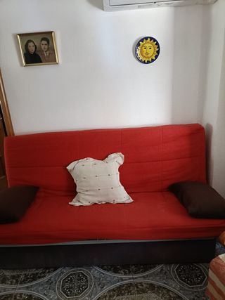 Sofa cama rojo 2 plazas con canapé 