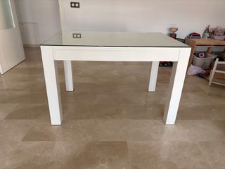Mesa blanca de madera extensible 1,80 cm 