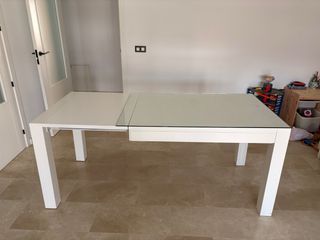 Mesa blanca de madera extensible 1,80 cm 