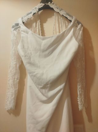 Vestido novia blanco encaje