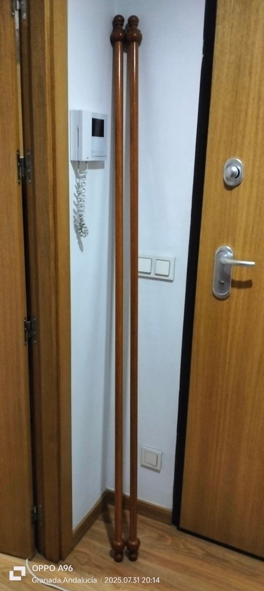 Barras cortinas madera - 2 uds