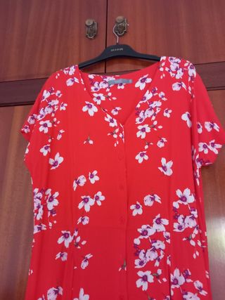 Vestido rojo verano - flores