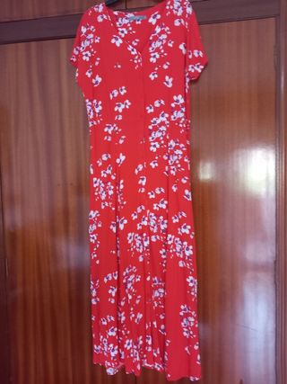Vestido rojo verano - flores