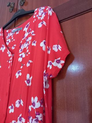 Vestido rojo verano - flores