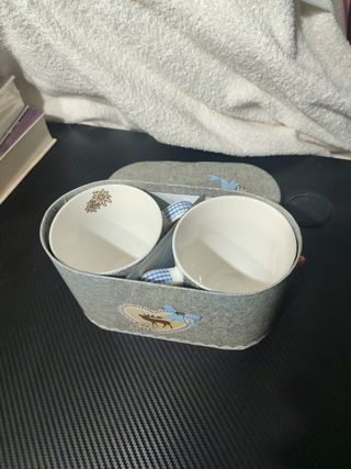 Juego de 2 tazas porcelana