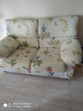 Sofá 2 plazas - beige, multicolor