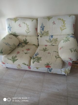Sofá 2 plazas - beige, multicolor