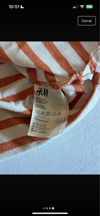 Camiseta rayas H&M 100% algodon