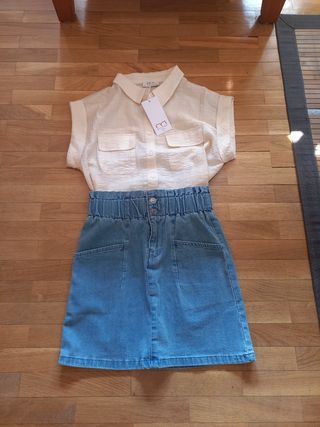 Falda vaquera azul - Talla XS (34)