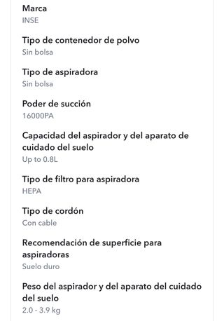 Aspiradora escoba R3S inse
