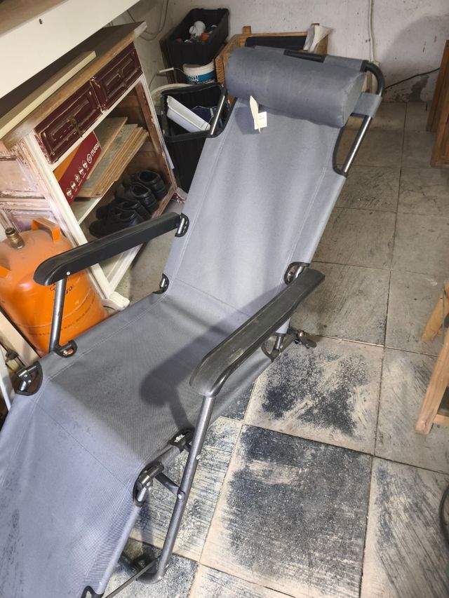 Butaca playa gris plegable