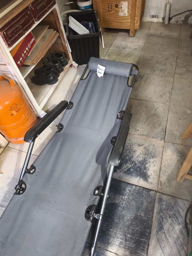 Butaca playa gris plegable